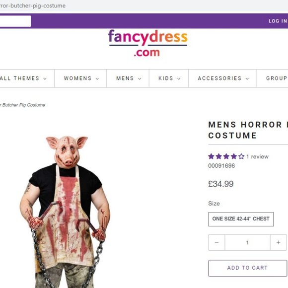 Halloween Scary Psycho Pig Butcher Mask Costume & Bloody Apron - Picture 5 of 5